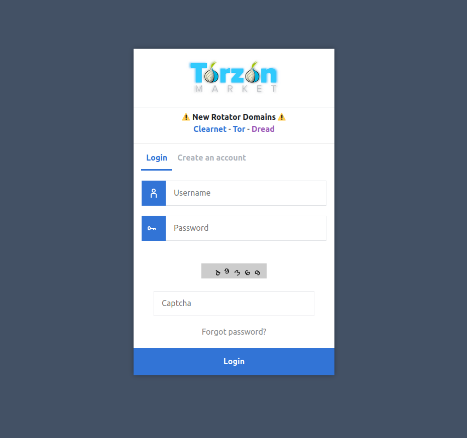Torzon Market Login Page - Secure Authentication